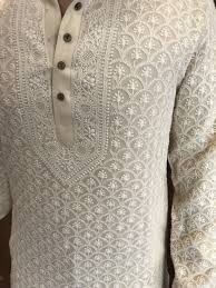 Chikankari Menswear Kurta By Sawan Gandhi Designer Clothes For Men Man Dress Design Mens Kurta Designs
