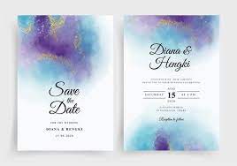 Elegant Wedding Card Invitation Template With Watercolor Splash Background In 2020 Wedding Cards Wedding Invitation Card Template Retro Wedding Invitations
