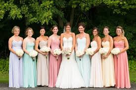 Spring Into Spring Playing With Pastels Pastel Bridesmaid Dresses Pastel Bridesmaids Rainbow Bridesmaid Dresses