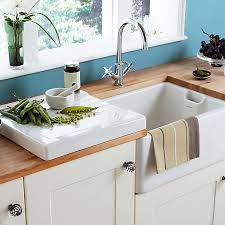 Reginox black ceramic 1.5 bowl kitchen sink sku : Cooke Lewis Chadwick White Ceramic 1 Bowl Sink Diy At B Q