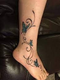Bluedeviltattoos Foot Tattoos Butterfly Ankle Tattoos Anklet Tattoos
