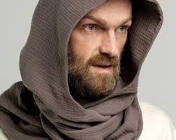 Buy Organic Cotton Gray Hood Unisex, Gauze Muslin, Cowl Scarf Men, Cowl  Shrug Men, Burningman, Festival Head Scarf, Convertible Scarf, Hooded  Online in India