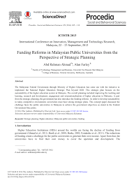 What are the most popular universities in malaysia? Pdf Funding Reforms In Malaysian Public Universities From The Perspective Of Strategic Planning