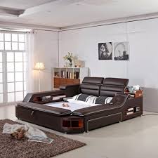 Real Genuine Leather Bed Frame Massage Soft Beds Home Bedroom Furniture Camas Lit Muebles De Dormitorio Modern Bedroom Set Modern Bedroom Furniture Bed Design