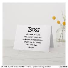 Birthday Card For Boss Online Enjoy Your Birthday Boss Card Zazzle Com Birthday Card For Boss Birthday Greetings For Boss Boss Birthday