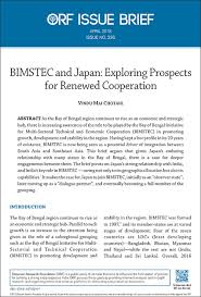 August 2016 volume xviii, issue: Bimstec And Japan Exploring Prospects For Renewed Cooperation Orf