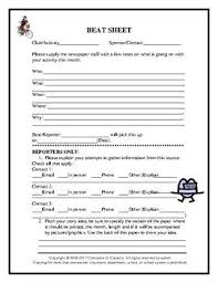Journalism Beat Sheet Distance Learning High School Newspaper School Newspaper Student Newspaper