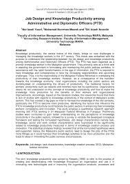 Tetapi mudah atau tidak bergelar anggota. Pdf Job Design And Knowledge Productivity Among Administrative And Diplomatic Officers Ptd