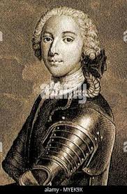 English: French corsair and naval officer François Thurot (1727-1760) .  18th century. Petit (Jacques-Louis Petit ?) 217 Francois Thurot Detail  Stock Photo