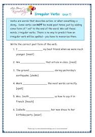 Irregular Verbs Worksheet Verb Worksheets Irregular Verbs 3rd Grade Reading Comprehension Worksheets