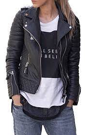 Skylona Women S Stylish Lambskin Genuine Leather Motorcycle Biker Jacket 34 Xl Black At Amazon Wo Denim Jacket Women Leather Jackets Women Leather Jacket Black