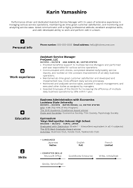 You need to show extensive and relevant experience of. Assistant Service Manager Resume Example Kickresume