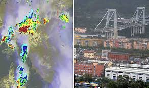 In genoa, the summers are short, warm, humid, and mostly clear and the winters are long, cold, and partly cloudy. Genoa Bridge Shock Weather Chart Shows Thunderstorms Near Bridge Weather News Express Co Uk