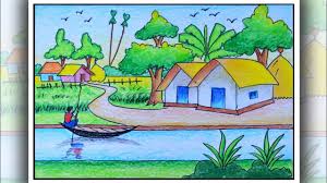 How To Draw Riverside Village How To Draw Simple Scenery For Beginners Beautiful Easy Drawings Scenery Drawing For Kids Easy Flower Drawings I have been playing around with drawing roses, trying to come up with an easy way to do it for anyone that might like to. draw simple scenery for beginners