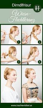 Die richtige frisur zum dirndl natürlich! Trendige Dirndlfrisur Wiesn Flechtkranz Trachtenbibel German Hairstyle Historical Hairstyles Medieval Hairstyles