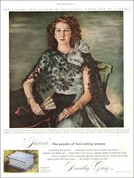1947 AD DOROTHY GRAY Face Powder ART Gallery of Women Helen Farrell Steel  032419