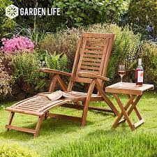 Gigapromo.com has been visited by 1m+ users in the past month Garden Life Acacia Folding Steamer Deck Chair Thompson Morgan