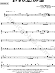 Meghan Trainor Feat John Legend Like I M Gonna Lose You C Instrument Sheet Music Flute Violin Oboe Or Recorder In C Major Download Print Viola Music Viola Sheet