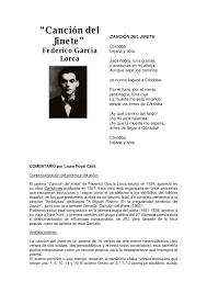 Análisis literario de poema xx. Cancion Del Jinete De Federico Garcia Lorca Docsity