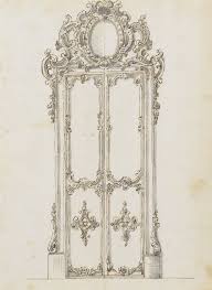 Dessin A L Encre Brune Et Lavis Representant Une Porte A Double Battant Atelier De Luigi Valadier Rome Vers 1775 Art Antique Dessin Porte A Double Battant