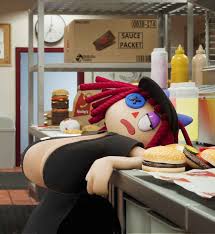 the amazing digital circus, crabtopus, big breasts, bored expression,  burger - R34 Vault