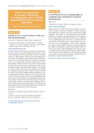 MS42 New approaches to structure solution by crystallography and CryoEM:  computational features and new algorithms MS42-O1 MS42-