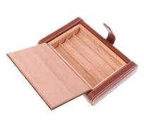 Spanish Cedar Wood Cigar Humidor Leather Travel Cigar Box