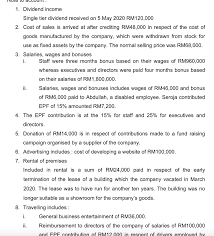 Malaysia doesn't have tax on dividend, after the single tier dividend being introduced. Seroja Berhad A Resident Manufacturing Company Is Chegg Com