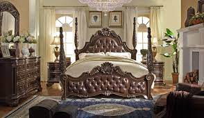 Victorian Style Bed Set Available In Brown Finish With Gold Accents This Glorious Poster Bed Pays Trib Classic Bedroom Victorian Bedroom Victorian Bedroom Set