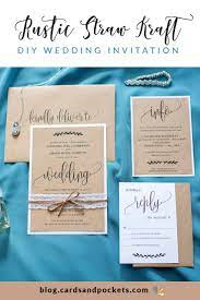My Diy Story Rustic Straw Kraft Wedding Invitation Cards Pockets Design Idea Blog Fun Wedding Invitations Wedding Invitations Diy Rustic Kraft Paper Wedding Invitation