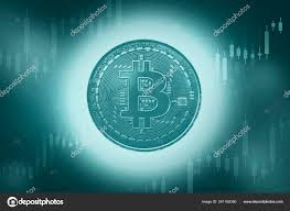Bitcoins And New Virtual Money Concept Green Bitcoin With