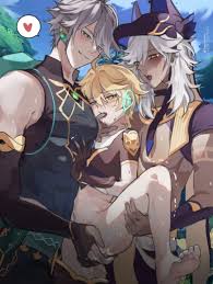 genshin impact, aether (genshin impact), alhaitham (genshin impact), cyno  (genshin impact), 3boys - R34 Vault