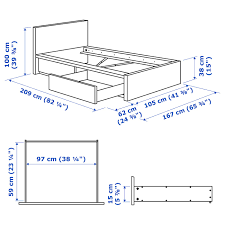 Weißes ikea malm bett 90 cm ca. Malm Bettgestell Hoch Mit 2 Schubkasten Schwarzbraun Ikea Deutschland
