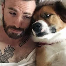 Chris Evans with his dog