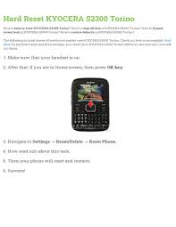 The application is titled mail@metro and i. Hard Reset Kyocera S2300 Torino Manualzz