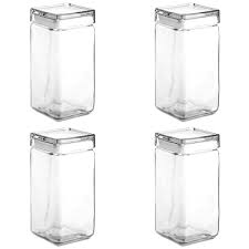 The hocking glass company was founded in 1905 by isaac jacob (ike) collins in lancaster, ohio, and named after the hocking river. Set Of 4 Anchor Hocking Stackable Glass Storage Jars Containers Airtight Seal Food Storage Canister 2 Quart Aw Glass Storage Jars Jar Storage Jar Containers