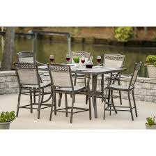 Concrete and travertine are an excellent stone choices for outdoor use. Berkley Jensen Stone Harbor 7 Pc High Dining Set Bjs Wholesale Club