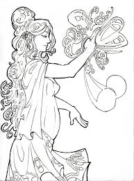 More 100 coloring pages from coloring pages for adults category. Art Nouveau Selene By Medi94 On Deviantart Coloring Pages Cool Coloring Pages Free Coloring Pages