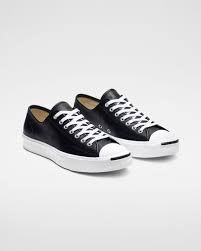 Black And White Low Top Converse Leather Converse Shoes Low High Top Converse Com Converse Leather Shoes Black Leather Jack Leather Converse