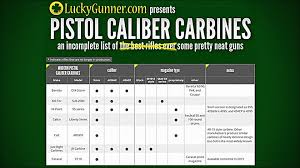 a guide to pistol caliber carbines chart guns com