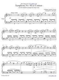Mozart Piano Sonata In C Major K545 Sheet Music Mozart S Symphony No 40 In Gm 1st Movement For Piano Click To Download Sheet Music