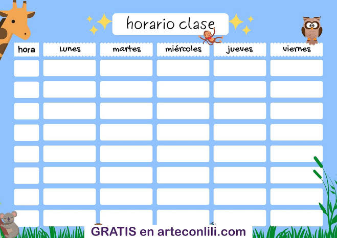 HORARIO DE CLASE DE 3ºB