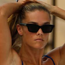 Nina Agdal shows off model figure in tiny bikini as Logan Paul's new wife  suns herself