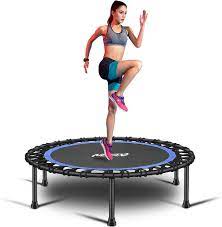 Amazon.com : Newan 40'' Silent Fitness Mini Trampoline - Indoor Rebounder  for Adults - Best Urban Cardio Jump Fitness Workout Trainer, Covered Bungee  Rope System - Max Limit 330 lbs : Sports & Outdoors