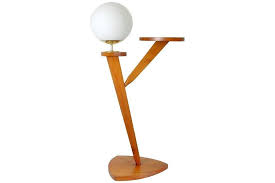 French Mid Century Floor Light Plant Stand Combo Side Table End Table 1950s Photo 1 Side Table Side Table Lamps Floor Lights