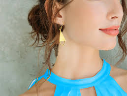 Gold Dangle Earrings-matte Gold Diamond-minimalist,modern Earrings-bridal  Jewelry-bridesmaids Gift-holiday Gift 18K Gold Vermeil