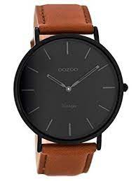 oozoo vintage armbanduhr mit lederband cognac schwarz 44 mm c8126 damenuhren uhren herren armbanduhr damen