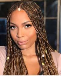 Black And Brown Box Braids With Beads Honey Brown Braids With Jewelry African Braids Hairstyles Blonde Box Braids Natural Hair Styles