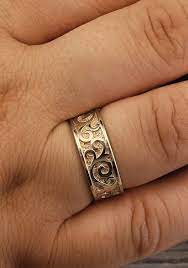 Men S Wedding Band With Monograms Unique Mens Wedding Etsy In 2021 Mens Wedding Rings Unique Mens Wedding Bands Mens Diamond Wedding Bands