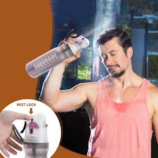 590ml Summer Outdoor Sports Training Spray Cooling Water Cup, Color:  Basketball 3-layers